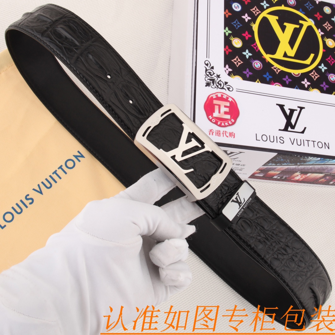 腰带皮带LV路易威登原单牛皮皮带男款