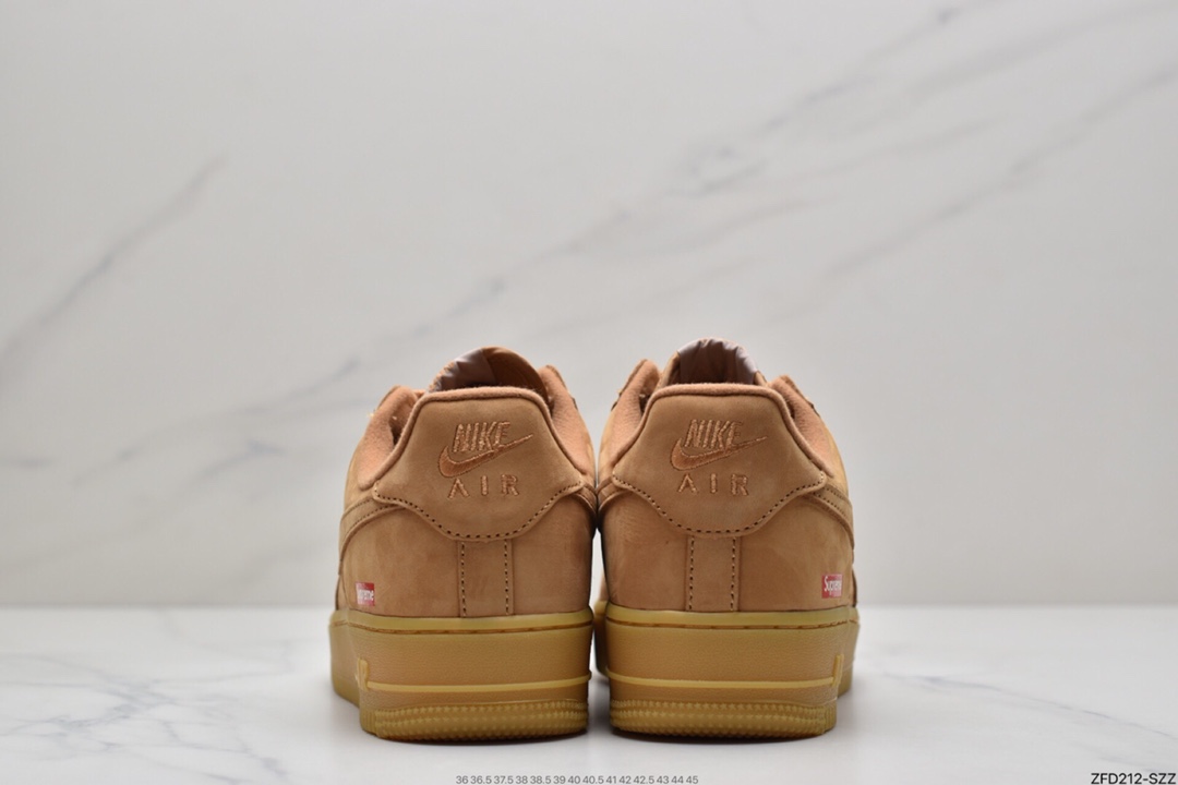 280 Supreme x Nike Air Force 1 Low’07”Wheat Flax”空军一号板鞋DN1555-200