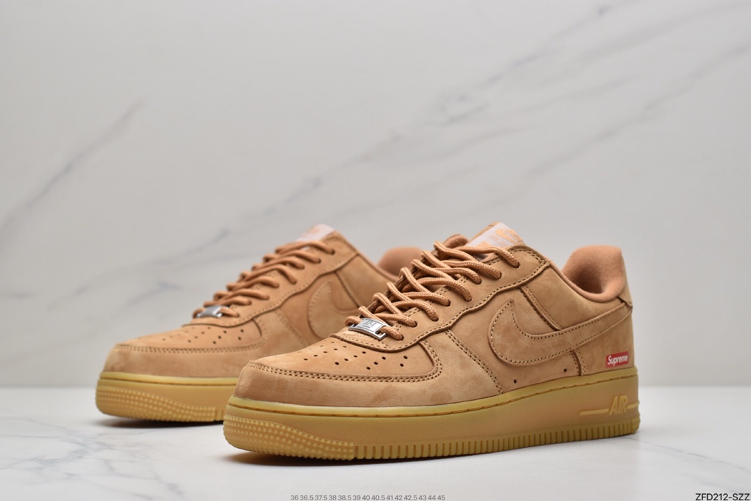 280 Supreme x Nike Air Force 1 Low’07”Wheat Flax”空军一号板鞋DN1555-200