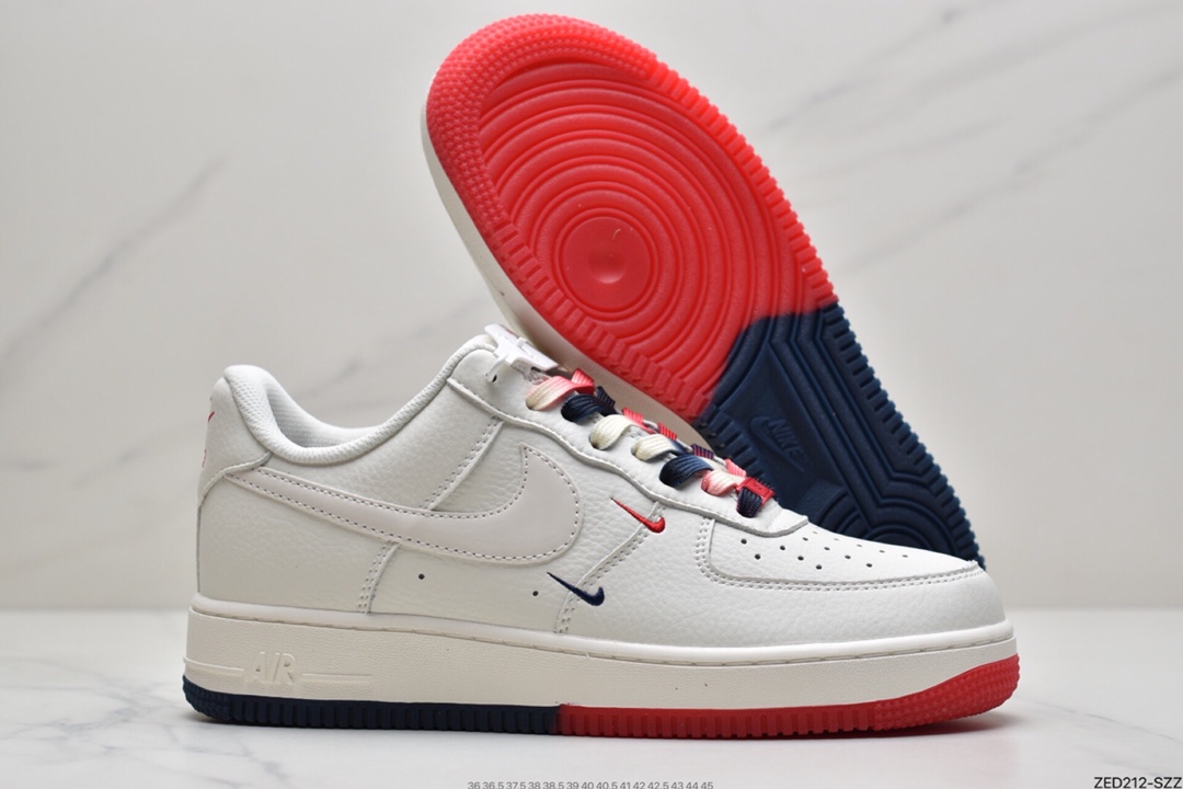 260 海外限量发售耐克Nike Air Force 1 Low ’07 米红蓝‘’洛杉矶快船‘’城市限定 低帮空军一号休闲板鞋 CT1989-102