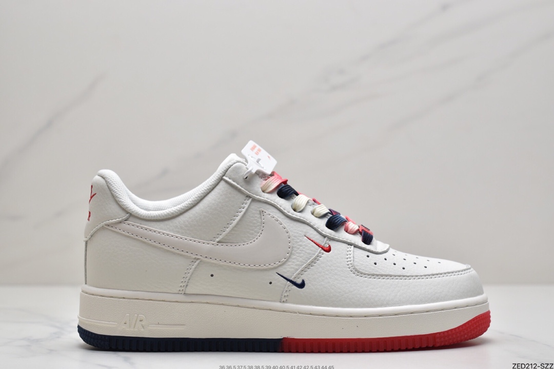 260 海外限量发售耐克Nike Air Force 1 Low ’07 米红蓝‘’洛杉矶快船‘’城市限定 低帮空军一号休闲板鞋 CT1989-102