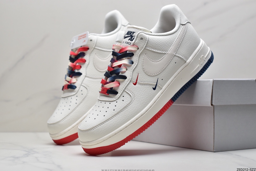 260 海外限量发售耐克Nike Air Force 1 Low ’07 米红蓝‘’洛杉矶快船‘’城市限定 低帮空军一号休闲板鞋 CT1989-102