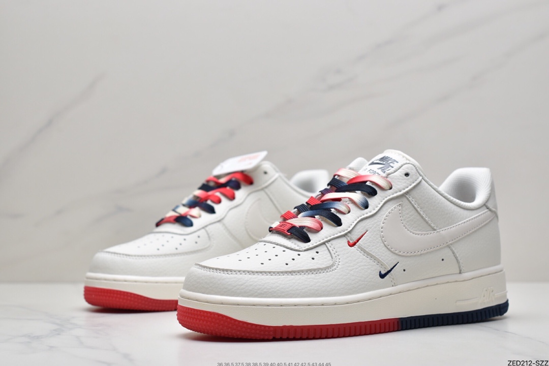 260 海外限量发售耐克Nike Air Force 1 Low ’07 米红蓝‘’洛杉矶快船‘’城市限定 低帮空军一号休闲板鞋 CT1989-102