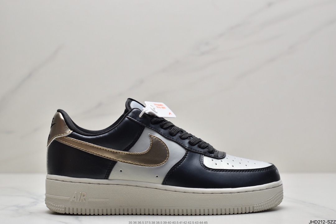 190 耐克Nike Air Force 1’07 LV8  黑灰红 拼接百搭休闲板鞋CZ0337-001