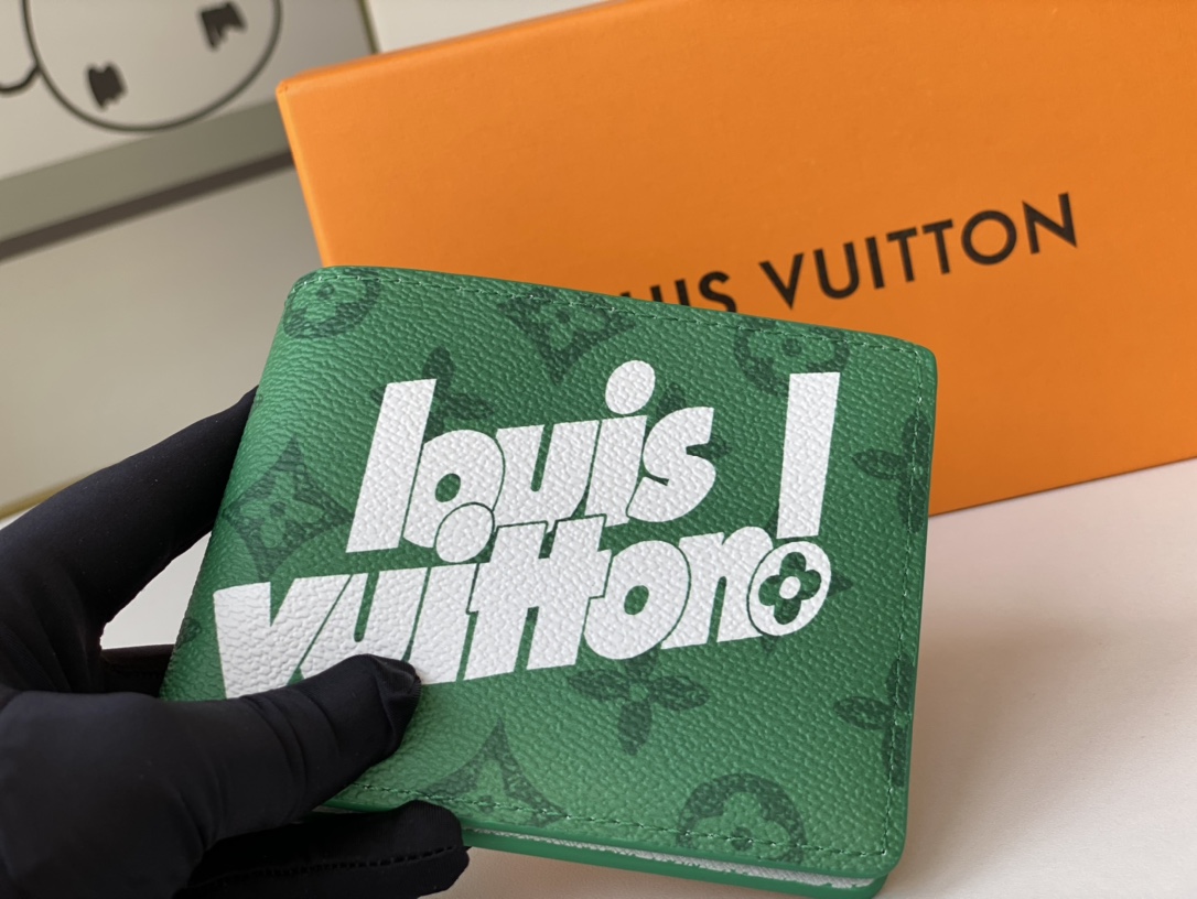 Bifold leather wallet held in hand