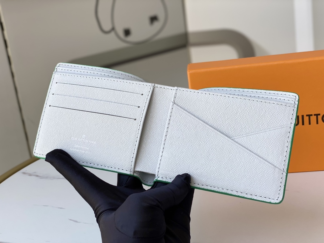 Close-up of the card slots in a bifold wallet