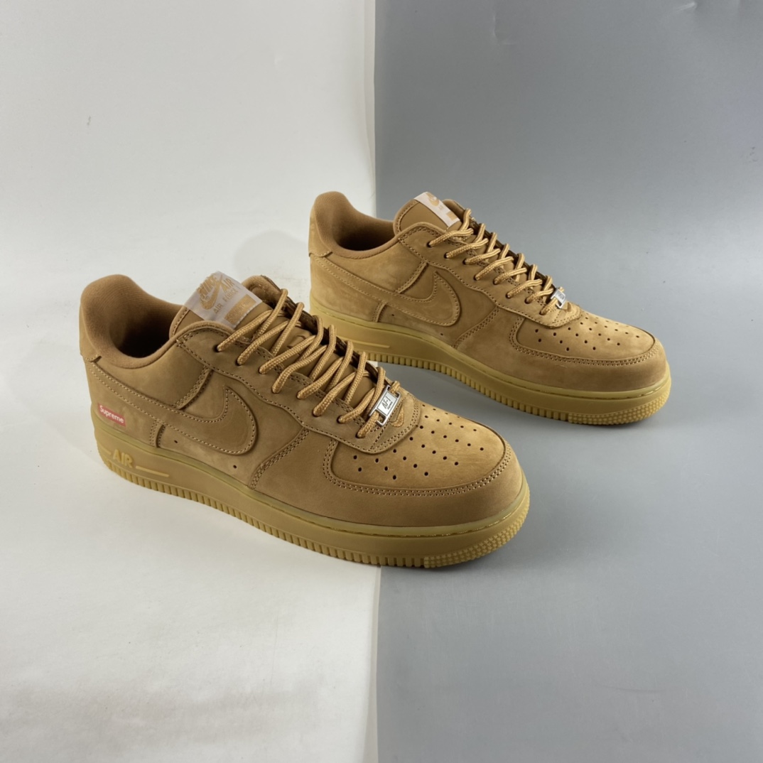 P280  Supreme× NIKE Air Force 1 Low Flax小麦 Sup联名空军一号低帮休闲板鞋 DD1555-200