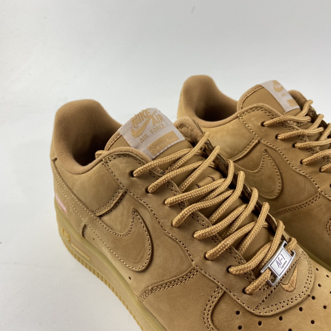 P280  Supreme× NIKE Air Force 1 Low Flax小麦 Sup联名空军一号低帮休闲板鞋 DD1555-200