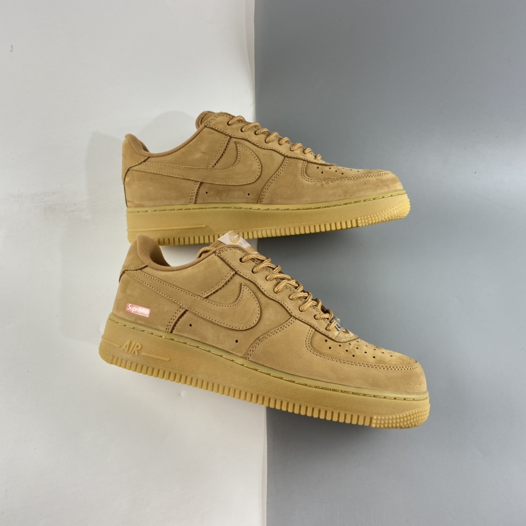 P280  Supreme× NIKE Air Force 1 Low Flax小麦 Sup联名空军一号低帮休闲板鞋 DD1555-200