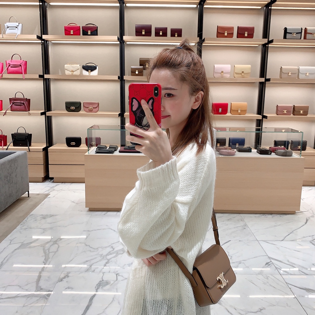 CELINE TEEN TRIOMPHE 18.5CM BAG 188423焦糖色