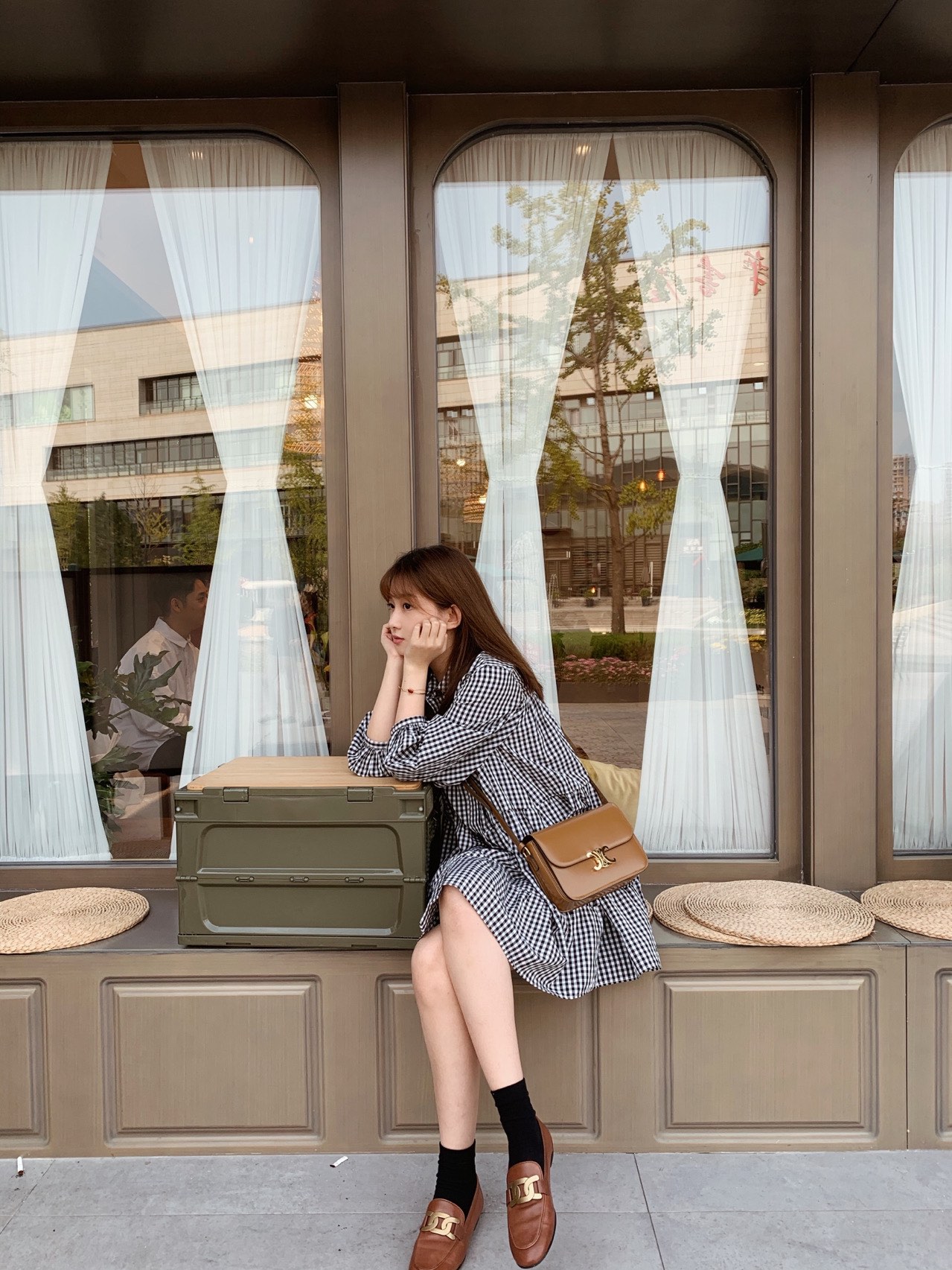 CELINE TEEN TRIOMPHE 18.5CM BAG 188423焦糖色