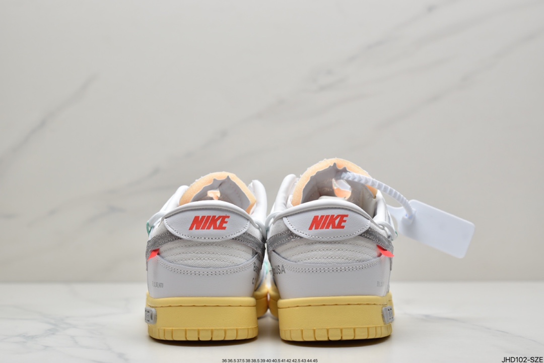 190 耐克Nike OFF-WHITE x Futura x Nike Dunk Low“21 of 50 三方联名白灰紫低帮休闲板鞋DM1602-106