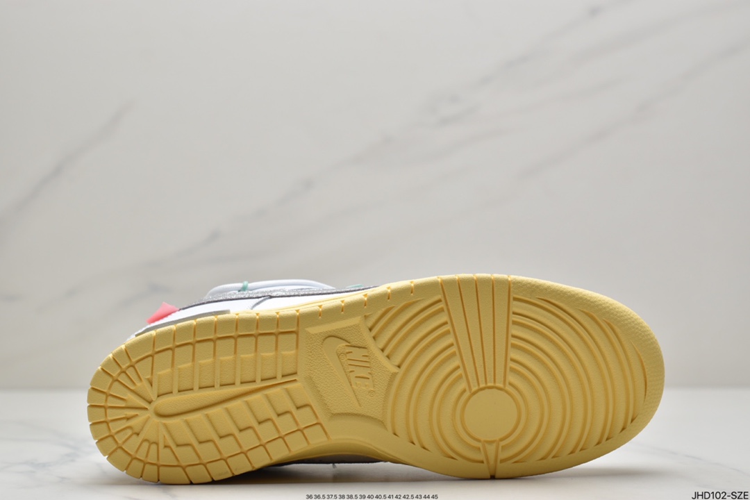 190 耐克Nike OFF-WHITE x Futura x Nike Dunk Low“21 of 50 三方联名白灰紫低帮休闲板鞋DM1602-106