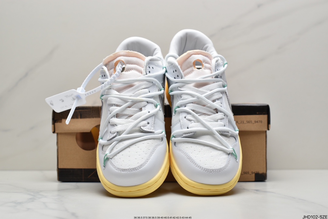 190 耐克Nike OFF-WHITE x Futura x Nike Dunk Low“21 of 50 三方联名白灰紫低帮休闲板鞋DM1602-106