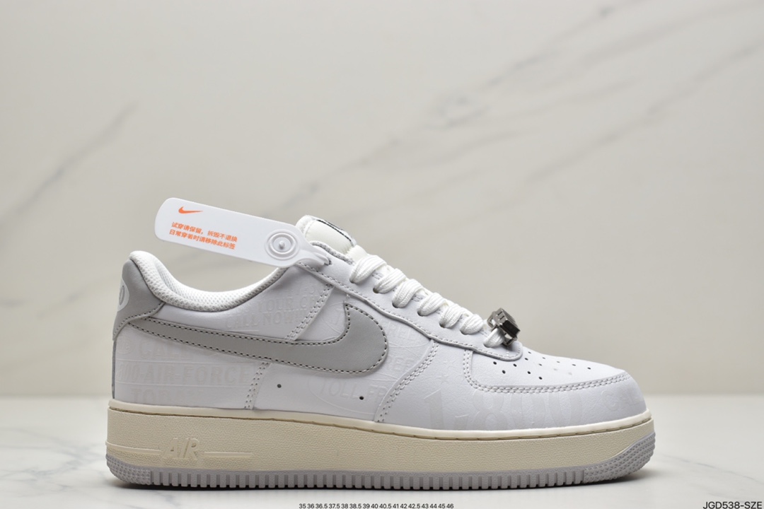 180 耐克Air Force 1‘07“Toll Free”白灰3M反光CJ1631-100