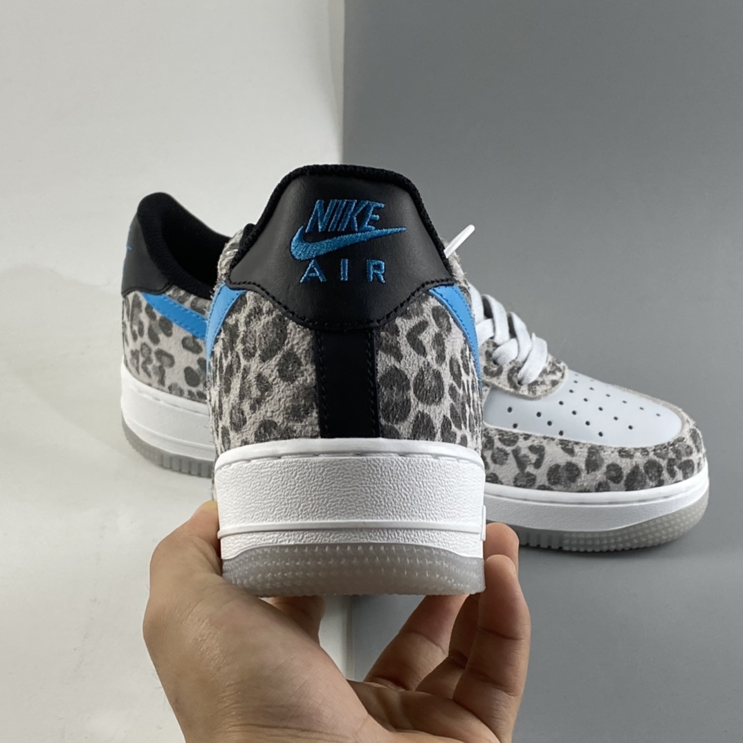 P220  NIKE Air Force 1 Low ”Leopard” 灰白蓝 豹纹空军一号低帮休闲板鞋 DDJ6192-001