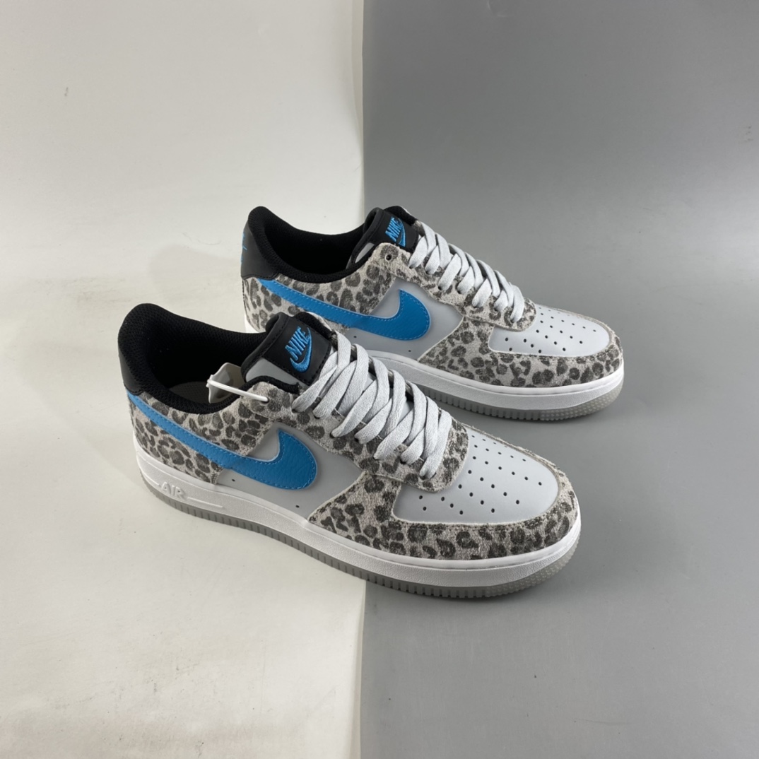P220  NIKE Air Force 1 Low ”Leopard” 灰白蓝 豹纹空军一号低帮休闲板鞋 DDJ6192-001
