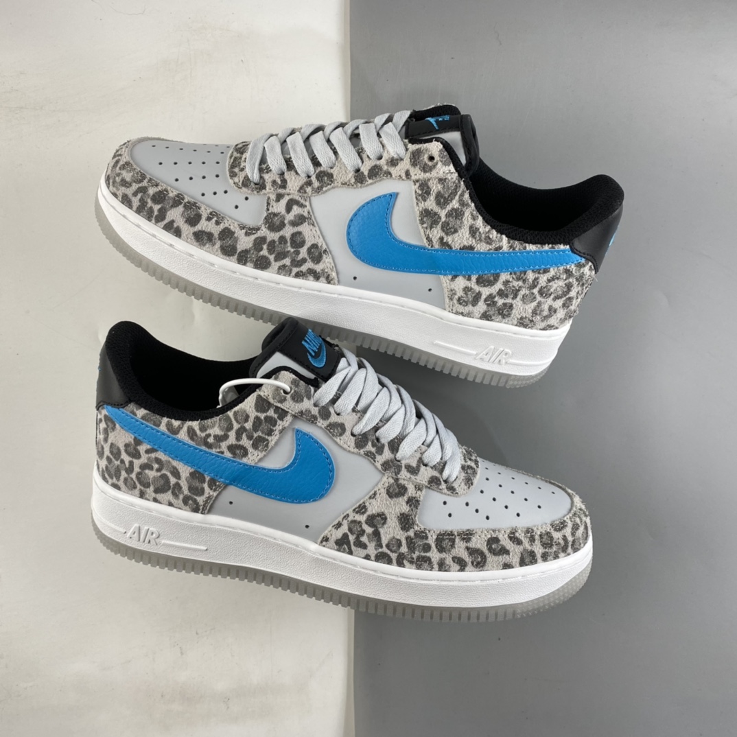 P220  NIKE Air Force 1 Low ”Leopard” 灰白蓝 豹纹空军一号低帮休闲板鞋 DDJ6192-001
