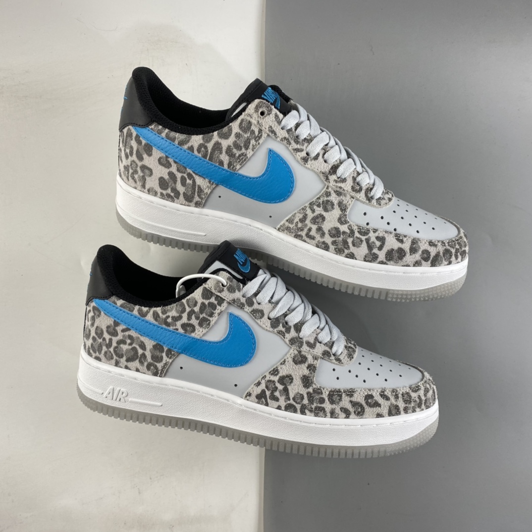 P220  NIKE Air Force 1 Low ”Leopard” 灰白蓝 豹纹空军一号低帮休闲板鞋 DDJ6192-001