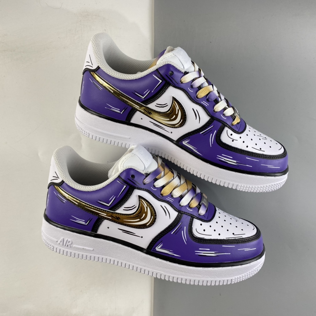 P260  NIKE Air Force 1 Low’07 紫金湖人配色 空军一号低帮休闲板鞋 CW2288-111