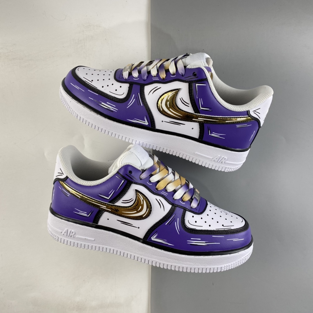 P260  NIKE Air Force 1 Low’07 紫金湖人配色 空军一号低帮休闲板鞋 CW2288-111