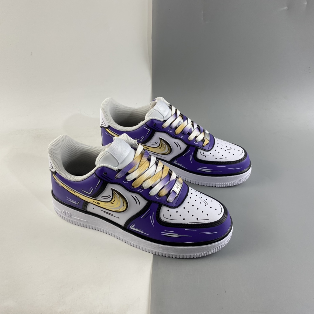 P260  NIKE Air Force 1 Low’07 紫金湖人配色 空军一号低帮休闲板鞋 CW2288-111