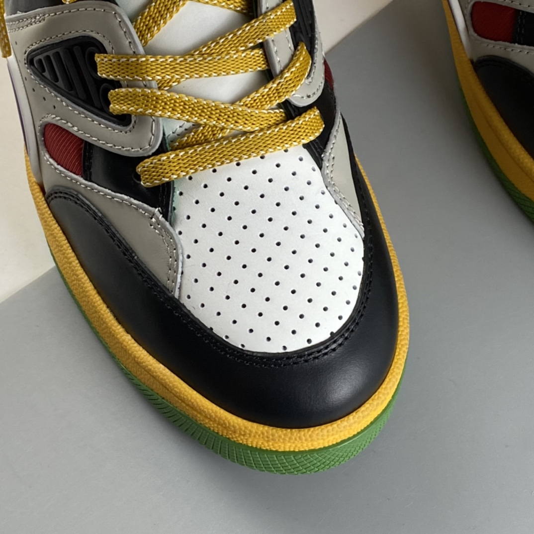 P550  Gucci Basket 古驰21新款高帮拼色篮球运动休闲鞋