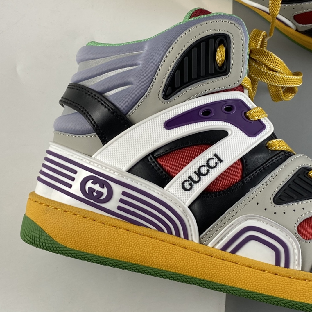 P550  Gucci Basket 古驰21新款高帮拼色篮球运动休闲鞋