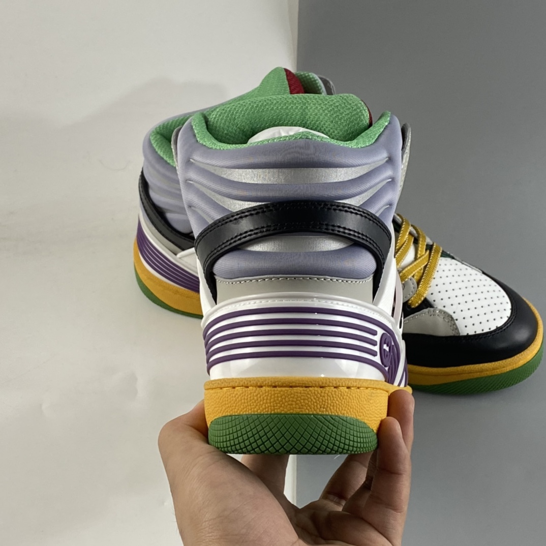 P550  Gucci Basket 古驰21新款高帮拼色篮球运动休闲鞋