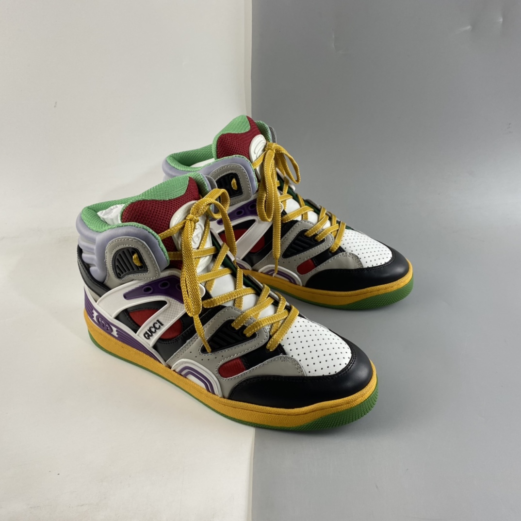 P550  Gucci Basket 古驰21新款高帮拼色篮球运动休闲鞋