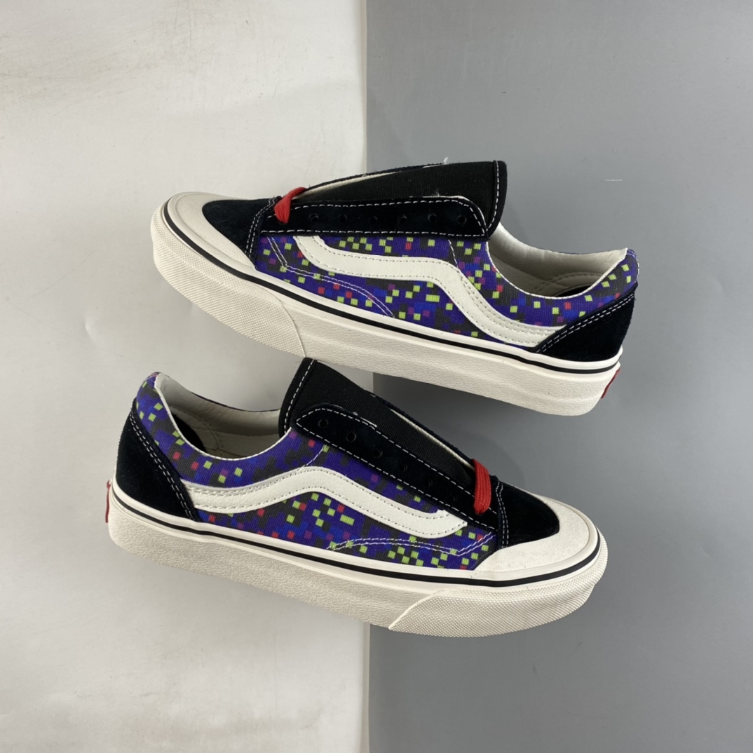 P150  Vans Style 36 Cecon SF 包头魔方块变形七彩方格新版翻盖鞋盒 VN0A3MVL2XY