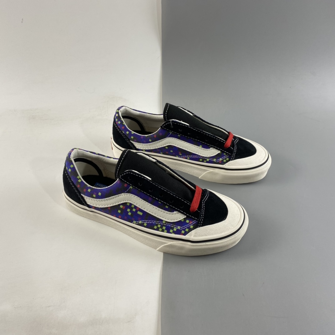 P150  Vans Style 36 Cecon SF 包头魔方块变形七彩方格新版翻盖鞋盒 VN0A3MVL2XY