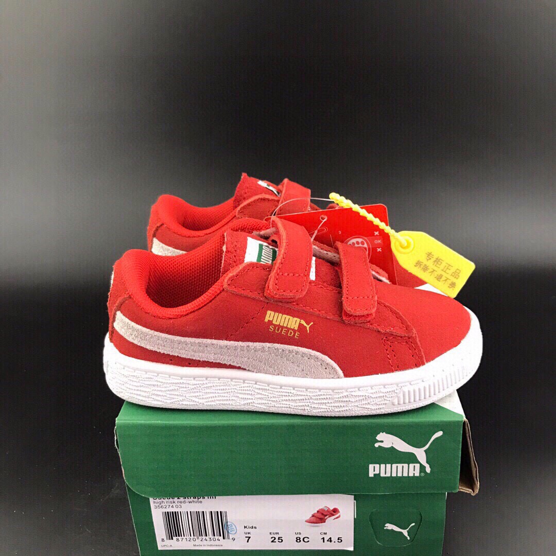 PUMA double-button magic sticker, Child Childens Shoes, foreign trade list, high-end quality, head pelt, 24-35