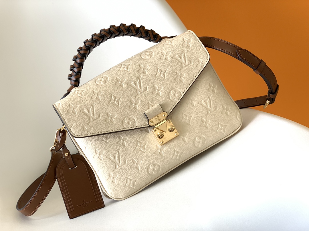 Louis Vuitton LV Pochette MeTis Bags Handbags White Weave Empreinte​ M53940