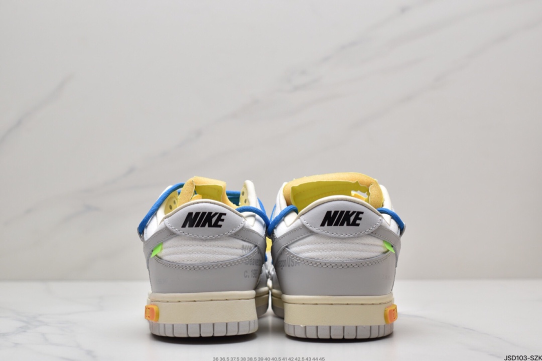 200 耐克Nike OFF-WHITE x Futura x Nike Dunk Low“21 of 50 三方联名白灰紫低帮休闲板鞋DM1602-106