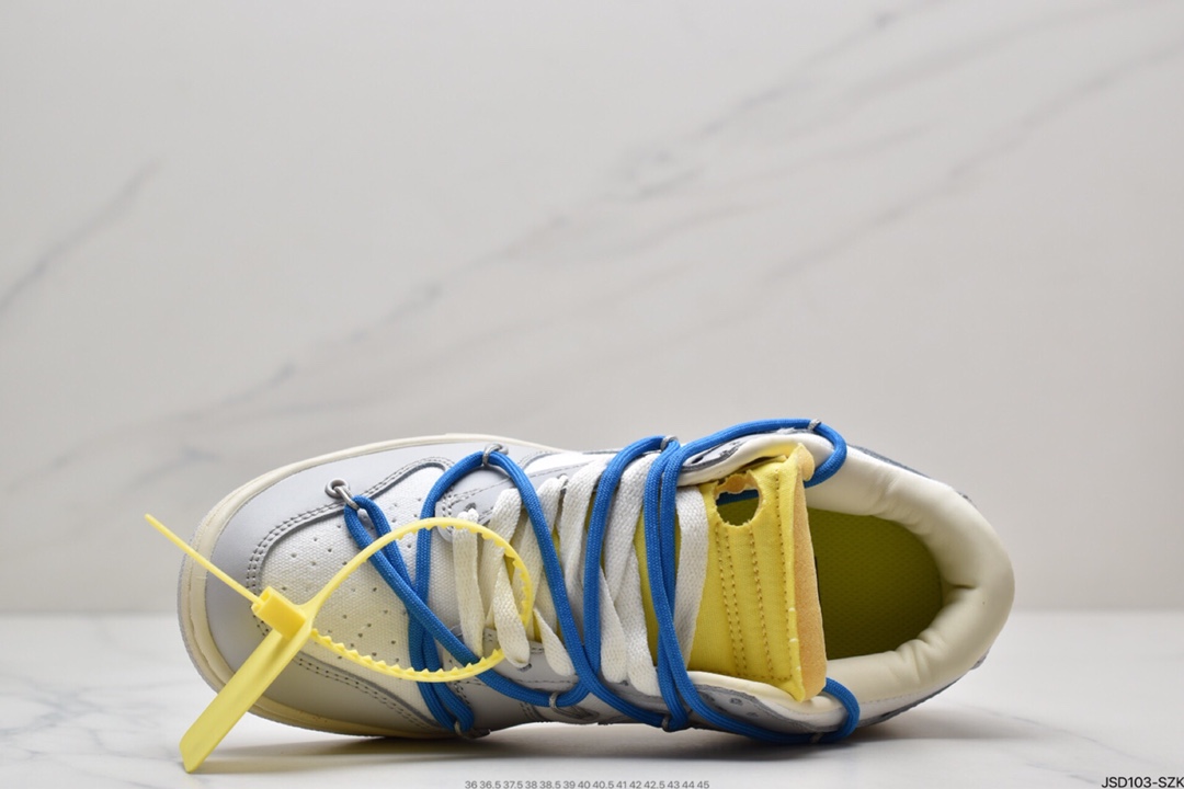 200 耐克Nike OFF-WHITE x Futura x Nike Dunk Low“21 of 50 三方联名白灰紫低帮休闲板鞋DM1602-106