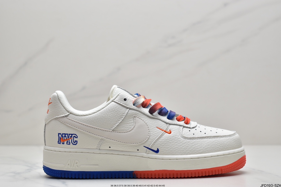170 耐克Nike Air Force 1 白橙蓝双钩原装级别 CT1989-101