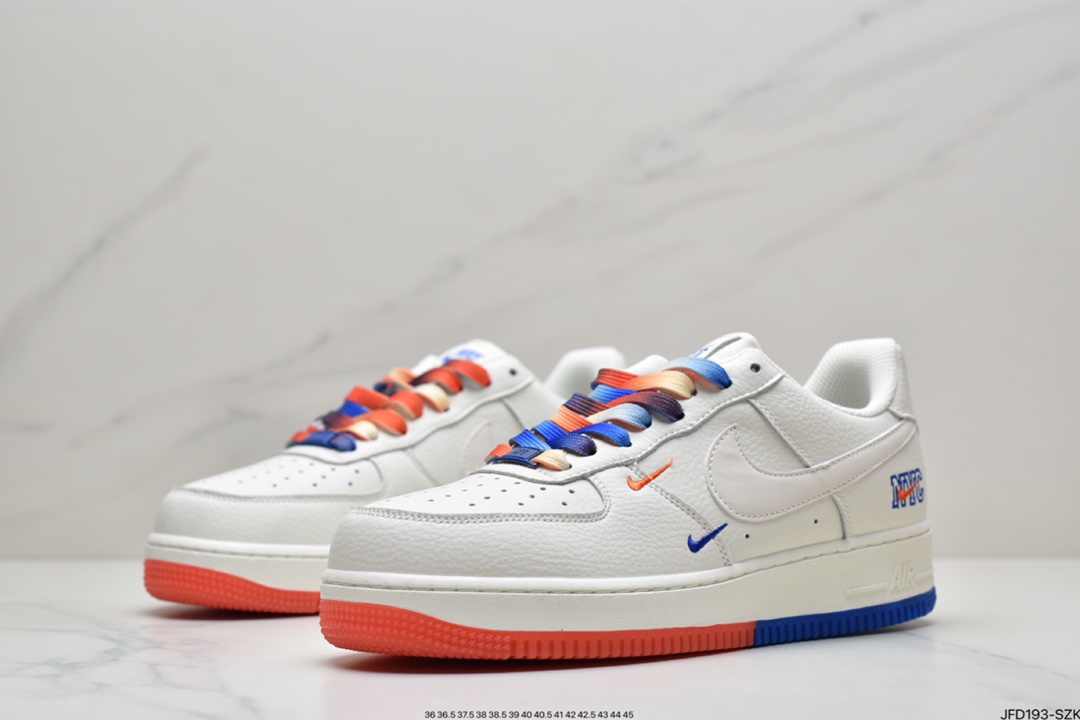 170 耐克Nike Air Force 1 白橙蓝双钩原装级别 CT1989-101
