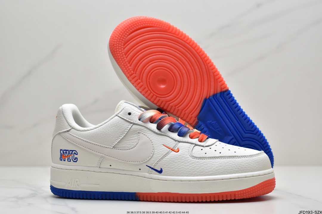170 耐克Nike Air Force 1 白橙蓝双钩原装级别 CT1989-101