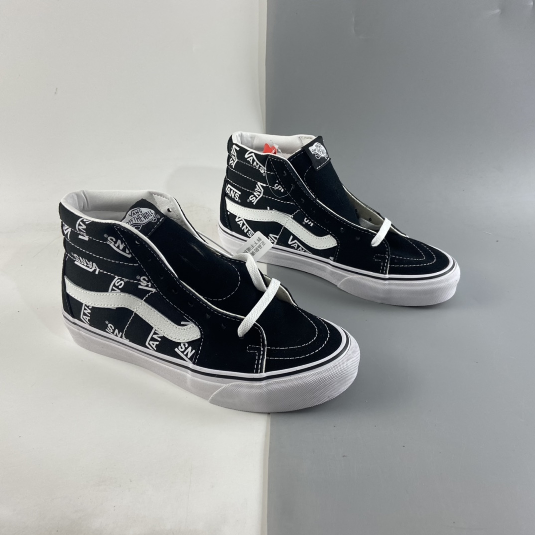 P160   Vans SK8-HI经典黑白字母logo高帮男女鞋休闲板鞋 VN0A4U3CTDW