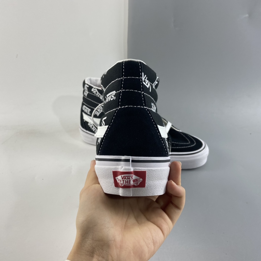 P160   Vans SK8-HI经典黑白字母logo高帮男女鞋休闲板鞋 VN0A4U3CTDW