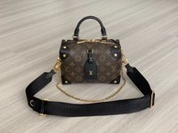 Louis Vuitton LV Petite Malle Luxury
 Handbags Crossbody & Shoulder Bags Embroidery Monogram Canvas Cowhide Fabric Chains