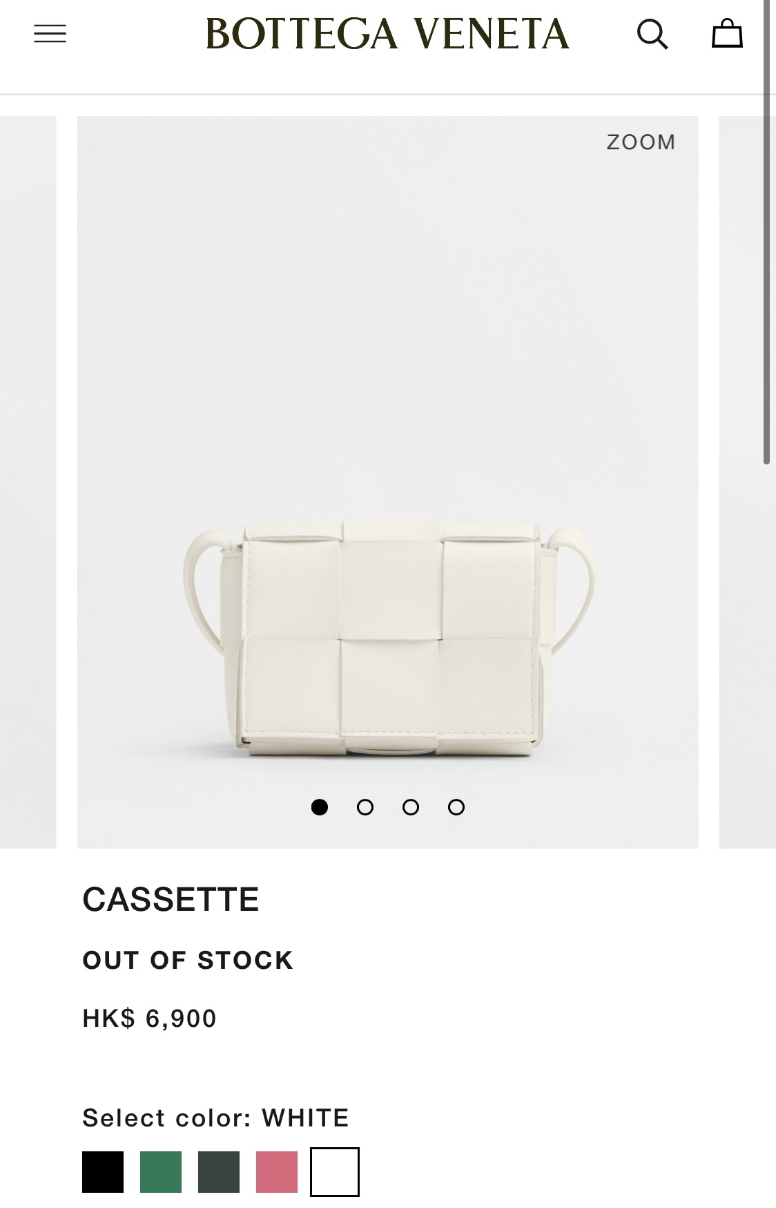 Bottega Veneta Mini Cassette 小包 666688羊皮白色