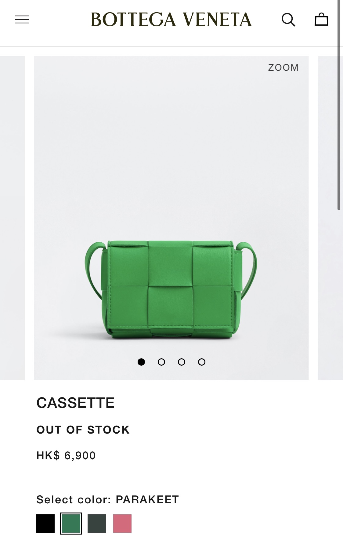 Bottega Veneta Mini Cassette 小包 666688羊皮鹦鹉绿