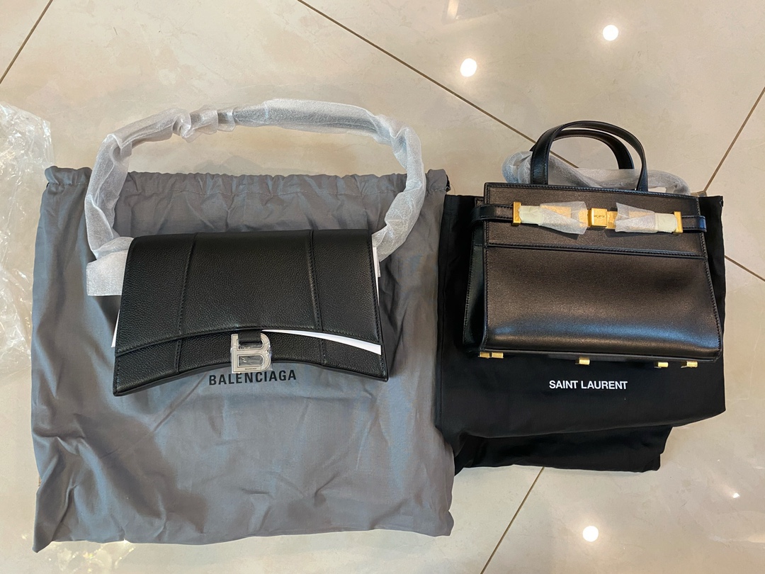 Ysl 𝑴𝑨𝑵𝑯𝑨𝑻𝑻𝑨𝑵 𝑵𝑨𝑵𝑶曼哈顿手提包 牙签纹黑色金扣593741