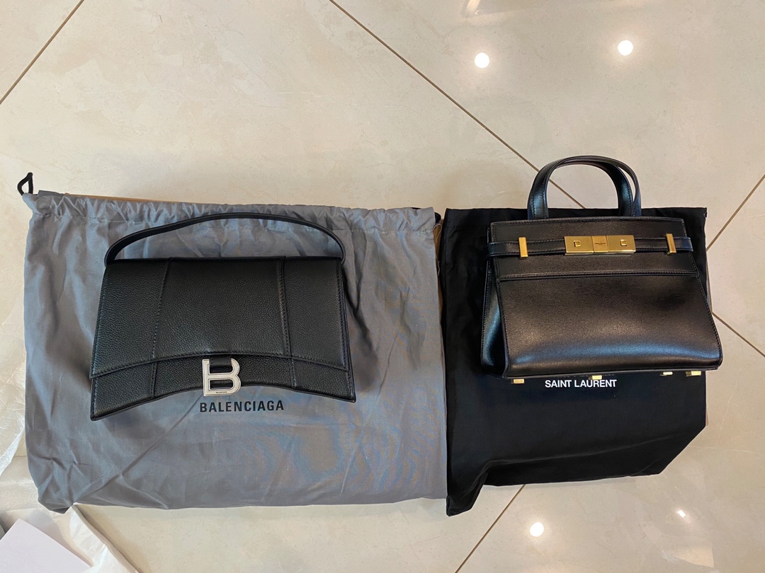 Ysl 𝑴𝑨𝑵𝑯𝑨𝑻𝑻𝑨𝑵 𝑵𝑨𝑵𝑶曼哈顿手提包 牙签纹黑色金扣593741