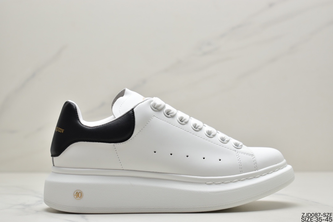 260 意大利高奢品牌Alexander McQueen亚历山大·麦昆 Sole Leather Sneakers低帮时装厚底休闲运动小白鞋553770 WHGP790 9063