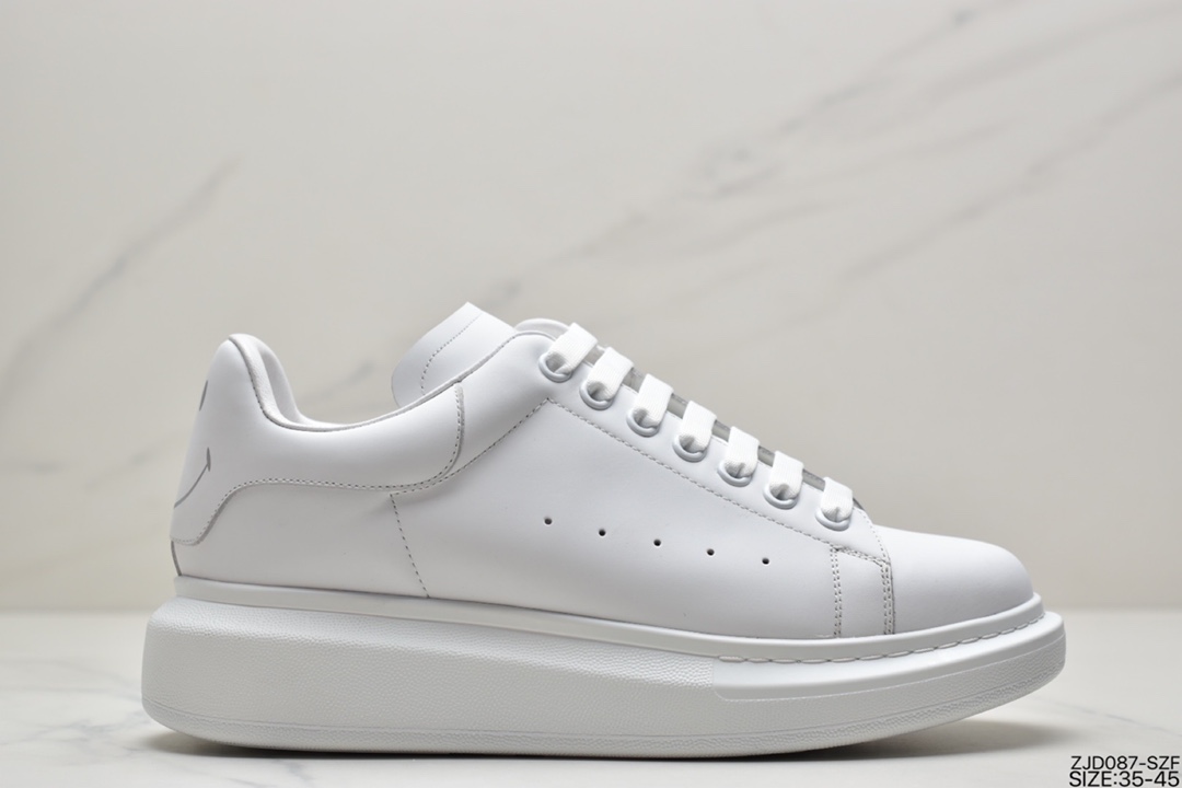260 意大利高奢品牌Alexander McQueen亚历山大·麦昆 Sole Leather Sneakers低帮时装厚底休闲运动小白鞋553770 WHGP790 9063