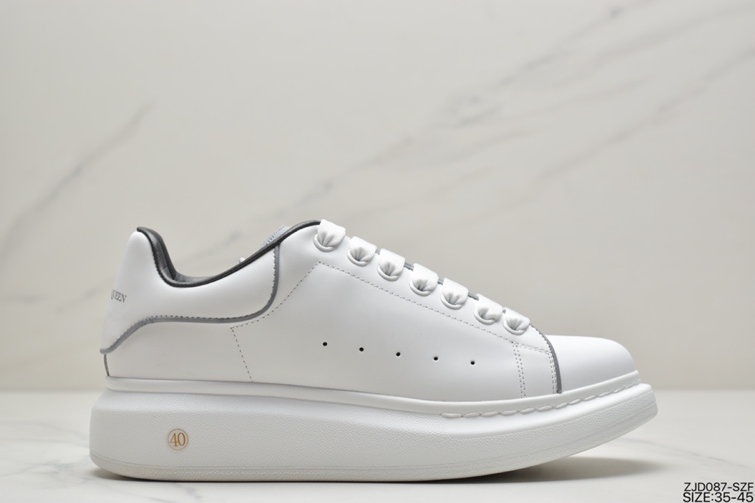 260 意大利高奢品牌Alexander McQueen亚历山大·麦昆 Sole Leather Sneakers低帮时装厚底休闲运动小白鞋553770 WHGP790 9063