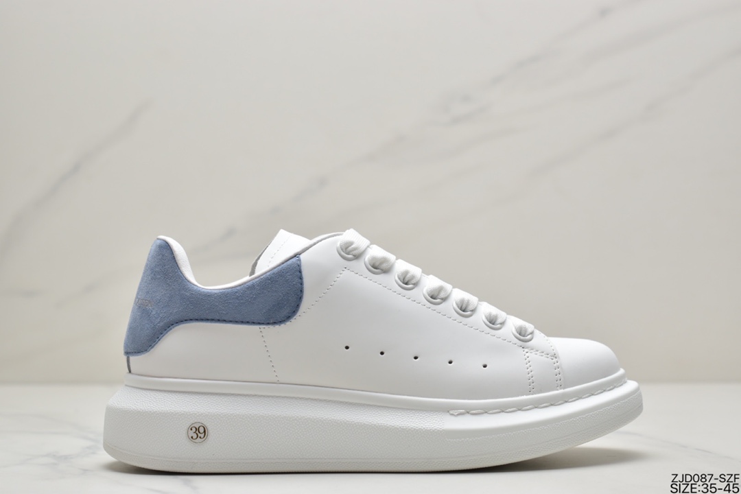 260 意大利高奢品牌Alexander McQueen亚历山大·麦昆 Sole Leather Sneakers低帮时装厚底休闲运动小白鞋553770 WHGP790 9063
